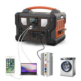 Station d'énergie solaire portable 600W pour extérieur avec batterie LiFePO4 et fonction UPS, 220V, onde sinusoïdale pure, pour le camping et l'usage mobile