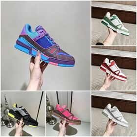 Luxus Trainer Lila Teal Metallic Kristall Mode Designer Turnschuhe Herren Tennis schuhe Original Qualität
