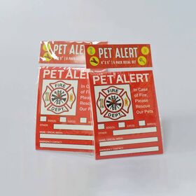 Custom 6 Pack Vinyl Alert Decal Set Stickers Decals Emergency Pets Rescue Sign Waterproof for Home Windows & Doors,UV Resistant