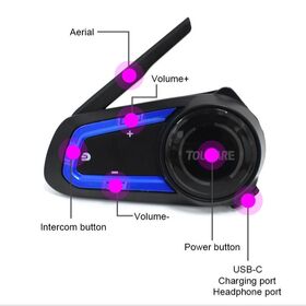 TOUCARE V10 Intercom 8-Rider شبكة 1.2 1.2 IP67 DSP إلغاء الضوضاء للتجول الجماعي
