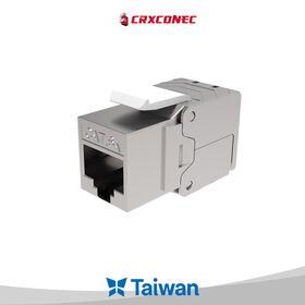 Cat.6A STP 180 Degree Up-Down Cable Holder Toolless RJ45 Keystone Jack