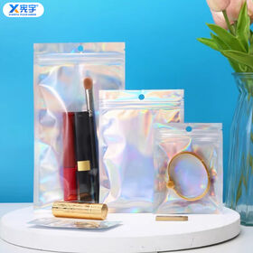 Klare holografische Ziplock-Beutel, wiederverschließbar, aluminiumbeschichtet, geruchsdicht, Plastik-Mylar-Beutel für Kaugummi, Snacks, Schmuck, Kosmetika