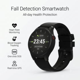 Sicherheitssystem für das Wohnen im Alter, Tragbares Gerät, Wanderprävention, GPS-Smartwatch mit Sturzalarmerkennung, 4G LTE SOS-Notrufarmband