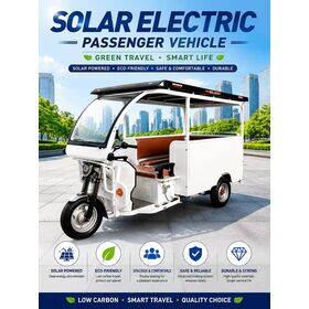 YBQ:Factory Price Electric Solar Passenger Shuttle Vehicle for 6-7 Persons Tourism Resort Transport Driver Type Tricycle tuk-tuk