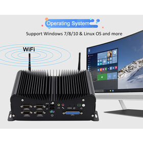 Fabricante Venta Caliente Nuevo Ordenador Embebido sin Ventilador Mini PC Industrial con Puerto Serie 250U 6*USB 6COM 2*SATA 2* LAN SSD