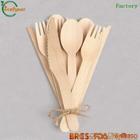 Conjunto de Talheres de Madeira Ecológico Certificado FSC para Restaurantes e Festas - Fabricante na China