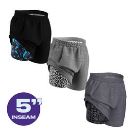Großhandel für Herren-Sportshorts, Laufshorts, Kompressionsshorts für Herren, 2-in-1-Trainingsshorts, schnell trocknende kurze Hosen