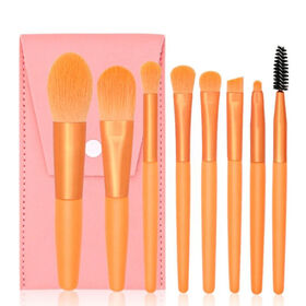 Factory price Makeup Brushes Set Eye Shadow Foundation Tool 8pcs Mini Travel Portable Cute Makeup Brush for Kids with Zipper Bag