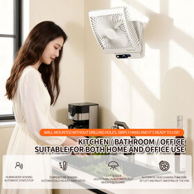 Ventilateur Intelligent Oscillant Mural à Induction Automatique du Corps Humain pour Chambre à Coucher, Salle de Bain, Cuisine, Bureau, Usage Domestique