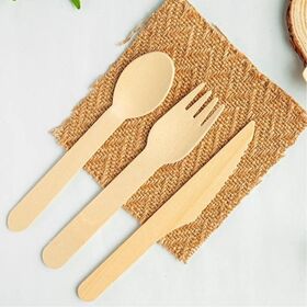 FSC Certified Natural Birch Wood Forks 16cm Eco Friendly Biodegradable Disposable Utensils for Camping Dinners Parties