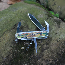 Customizable 3D Printing Stainless Steel Handle Multi Functional Small Key Ring Folding Pocket Knife Multitool