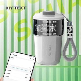 Smart Pixel Screen Coffee Mug with APP DIY Text & Animation 316 Stainless Steel Vacuum Insulated Temperature Display Travel Mug