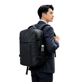 Ransel Kompresi Vakum Logo Kustom dengan Pompa Udara Bawaan, Tahan Air, Poliester, untuk Laptop 17,3", Ransel Bisnis
