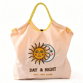 Bestickte Tragetasche mit großem Fassungsvermögen, Einkaufsbeutel aus Nylon & Canvas, Schulter- & Umhängetasche 260626-01