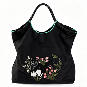 Bestickte Einkaufstasche mit großem Fassungsvermögen, Einkaufsbeutel aus Nylon & Canvas, Umhänge- & Umhängetasche 260626-04
