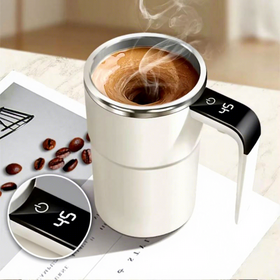 380ML Stainless Steel Self Mixing Coffee Mug with USB Charging Automatic Magnetic Stirrer Waterproof Smart Cup for Tea & Drinks