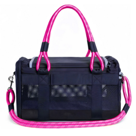 3 em 1 companhia aérea compatível Soft Sided Pet Carrier e assento de carro Soft-Sided dobrável Dog Travel Bag com trela