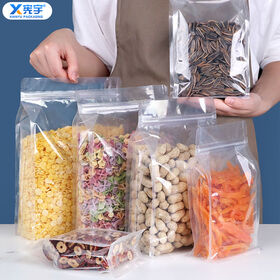 Clair 8-Side Stand up Sac De Stockage Des Aliments Étanche Fond Plat Scellé Emballage Sac À Fermeture Éclair Pour Grains aliments pour animaux de compagnie noix grains de café
