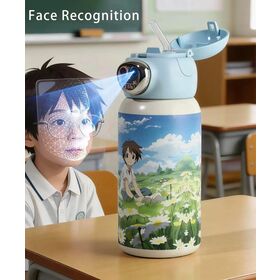 Kids Facial Recognition Smart Water Bottle 316 Vacuum Tumbler Straw Lid Leak Proof 600ml School & Travel