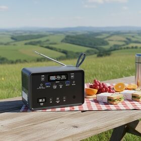 89.6wh lifepo4 batterie de secours banque de puissance mobile rechargeable camping portable en plein air 100w énergie power station avec fm radio