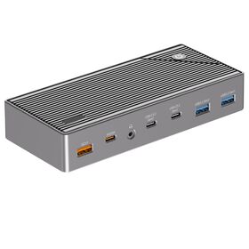 Estación de Acoplamiento USB C Hub 15 en 1 Multifunción Tipo C Hub 10G con Bloqueo a HDTV Dual DP 4K/60HZ para MacBook Pro, iMac, iPad Pro