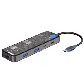 Estación de Acoplamiento para Laptop 10 en 1 Tipo C Hub con USB C HUB y vidrio templado Perspective para MacBook Pro/Air, iPad Pro, iPhone 15 Pro/Pr - Base Docking Multipuerto USB-C para Portátiles