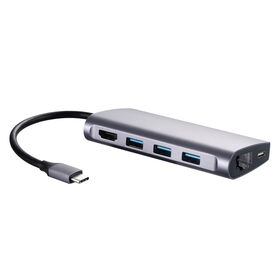 محور USB C 8 في 1 مع HDMI PD، إيثرنت، SD/TF، 3 منافذ USB، 100 واط PD، محول منافذ متعددة USB Dock لأجهزة الكمبيوتر المحمولة MacBook/Dell/HP/Lenovo