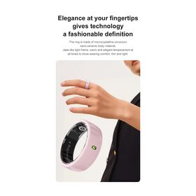 Steel Smart Health Ring Message Reminder Touch Screen Sleep Heart Rate Tracker IP68 Waterproof Magnetic Charging for women
