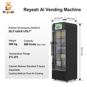 Smart Commercial AI Fridge Vending Machine Air Cooling for Cold Drinks Fresh Food Snack AI Visual Smart Vending Machine