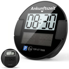 E-MARK CE zertifizierter Parktimer, drehbar, Solar, Digitalanzeige, Typ-C wiederaufladbar, Dual-LCD
