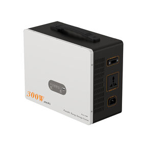 Power bank portabel gelombang sinus murni, generator surya berkemah baterai listrik Lifepo4 300W, stasiun daya luar ruangan dengan lampu