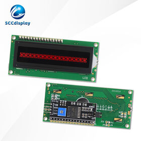 Modul Layar LCD SJXD1601A-IIC VA Merah Negatif, layar dot matrix 16x1 dengan mikrokontroler I2C