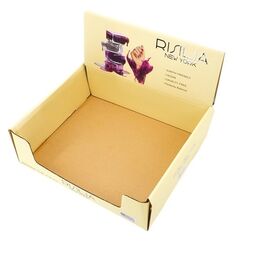 Caja al por menor acanalada para productos químicos del tratamiento del choque de la piscina Bandeja impresa aduana de la exhibición del contador de PDQ con la tarjeta del jefe