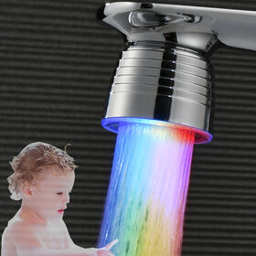 Farbige LED-Wasserfall-Armatur, Wassersparender Wasserhahn-Belüfter aus Kunststoff