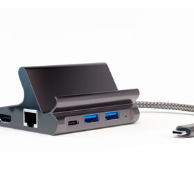 Estación de Acoplamiento Universal USB 3.1 Tipo C de 7 Puertos para Portátil, Compatible con HDMI/mini DP/PD 100W/RJ45, Certificación FCC CE