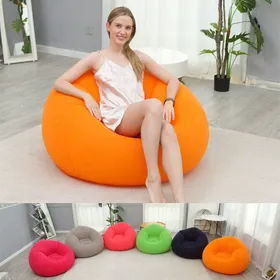 Inflatable sofa, single person lazy sofa chair, foldable outdoor leisure bean bag thick sofa bed, inflatable chair, air sofa