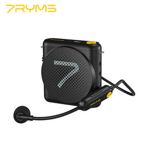 7RYMS WA1 Black Portable Voice Amplifier with Wireless Microphone Headset