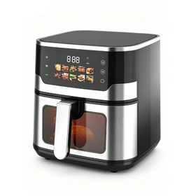8L Digital Air Fryer with Visual Window Color Touch Screen Oil Free Electric Healthy Fryer with Multifunctional Presets for Home