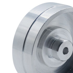 CNC Turning Aluminum Drive Wheel for Belt Grinder High Precision Solid Metal Pulley with Threaded Center Hole for Motor Shaft