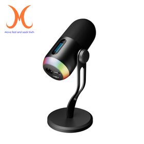 مكثف ثنائي الواجهة ميكروفون-XLR/Type-C ، Cardioid ، RGB التحكم باللمس ، كتم اللمس ، شاشة تسجيل ، علبة ألومنيوم ، OEM
