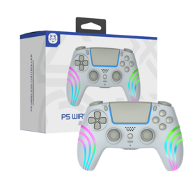 TOPWOLF RGB LED Wireless Controller FOR PS5 /PS5 SLIM /PS5 PRO /PC RGB Wireless Controller For PS5 Controller GRAY