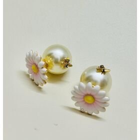 Luxus-Ohrstecker "Daisy Tribales" für Damen, Designer-Ohrringe mit Bienen- und Diamantbesatz, "CC"-Steckohrringe, Designerschmuck für Damen
