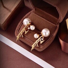 Designer-Ohrringe J'Adior, Metall mit Gold-Finish, tribale Perle, Original-Luxusohrringe, MOQ 1