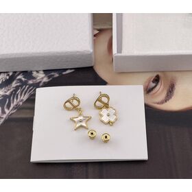 Ohrringe des Schicksals Gold-Finish Metal Pearl Creop Designer