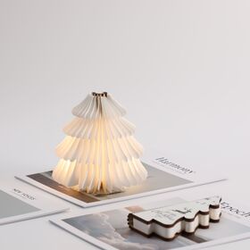 portable foldable rechargeable paper wood mushroom shaped night light outdoor garden decorative lamp
