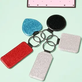 sublimation blank pu leather car pendant keychains