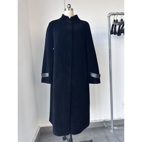 real wool fur lined long warm women winter overcoat