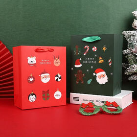 Fancy White Brown Kraft Paper Bag for Christmas Party Decoration Shopping Paper Gift Bags Wholesale