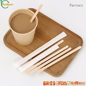 Biodegradable Wood Coffee Stirrer 178mm FSC Certified Food Grade Compostable Stirring Sticks for Commercial Use