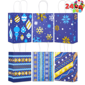 Best-selling Handle Christmas Tote Bag/gift Bag/brown Package OEM Logo Print Flexo Printing Recyclable Customized Size